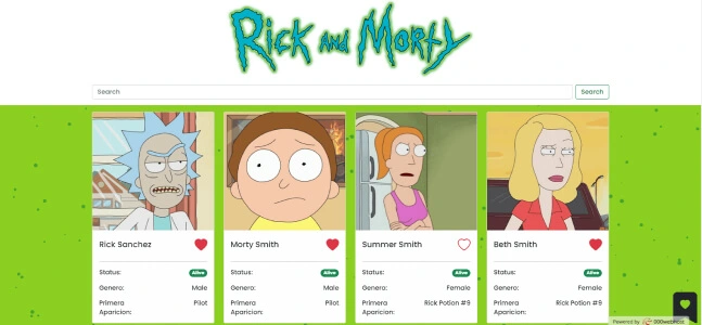imagen proyecto RickApp